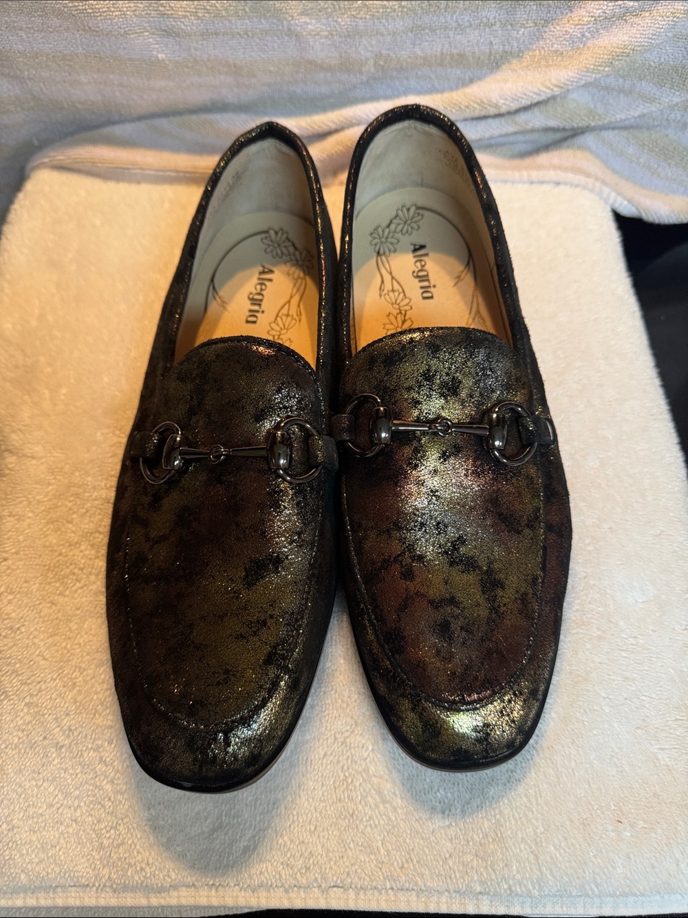 Alegria Ladies Olive-Bronze Slip-On Loafers Leather Uppers & Lining AYA-8259